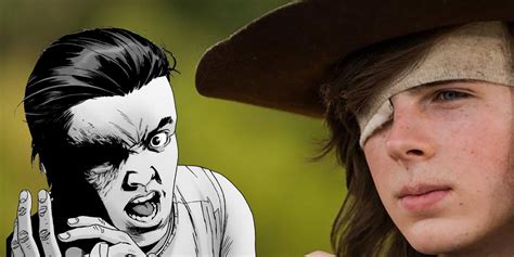 carl walking dead eye|carl grimes missing eye.